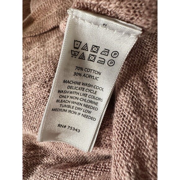 Ruby Moon Long Sleeve Dusty Rose Cowl Neck Lightweight Tunic Sweater Size L - Picture 7 of 7